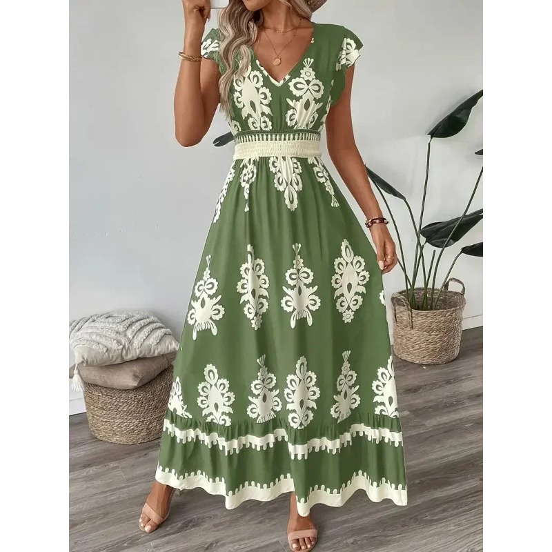 Tippet Line - Vestido acampanado con cuello en V