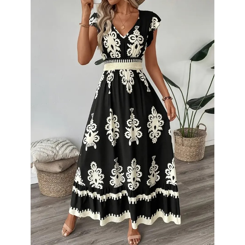 Vestido acampanado con cuello  - Tippet Line reseña y precio
