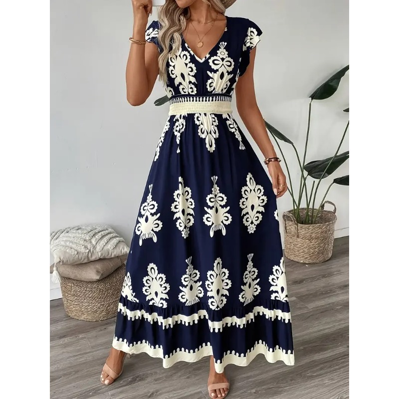 Vestido acampanado con cuello  - Tippet Line reseña y precio